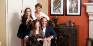 The Pluff family at their home