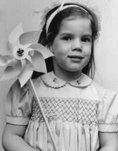 Martha Blumberg holding a pinwheel