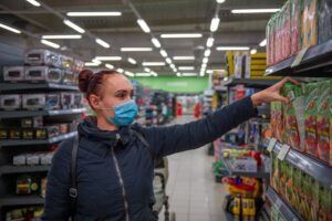 Woman grocery shopping