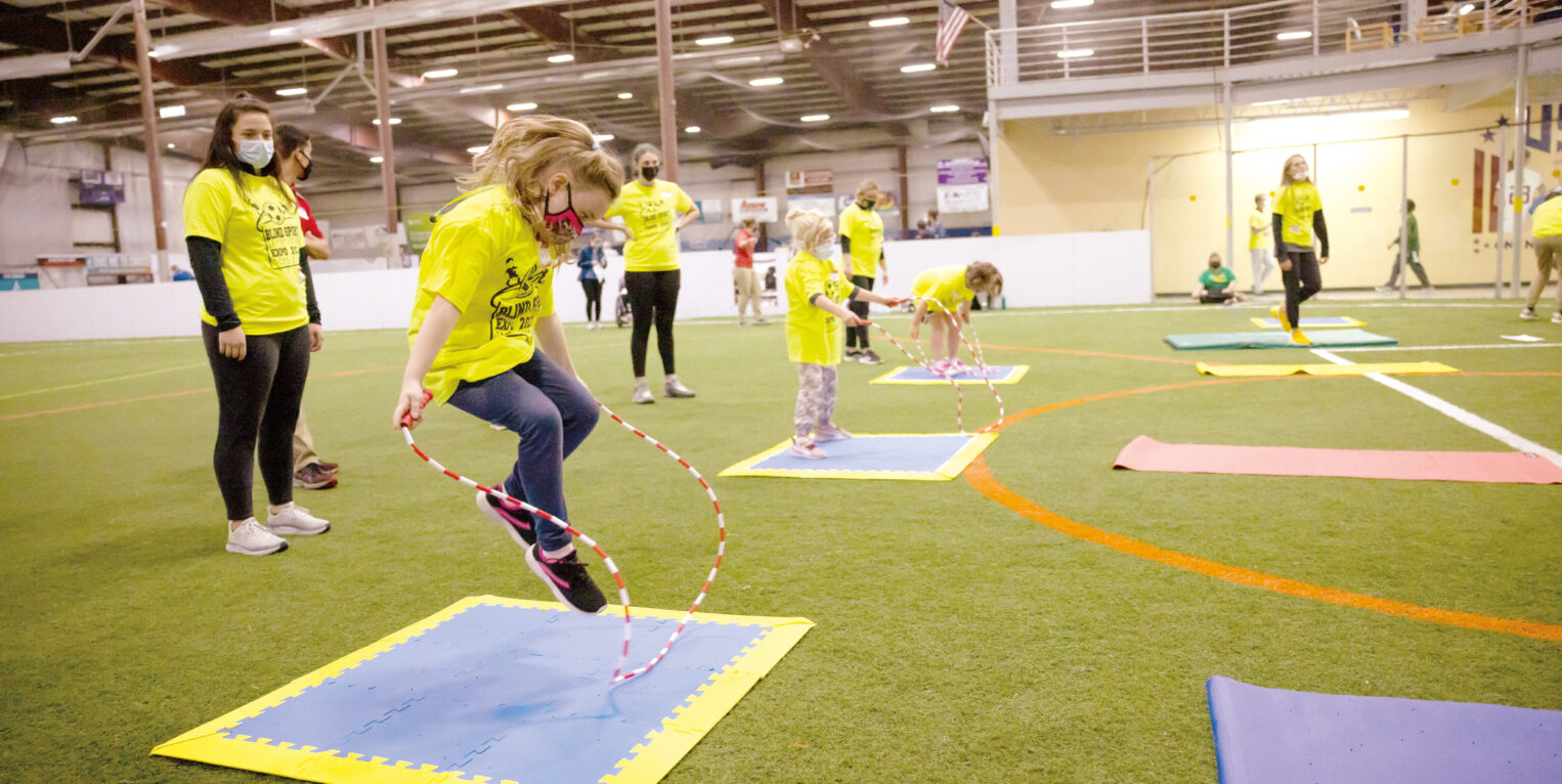 Young girl jumproping