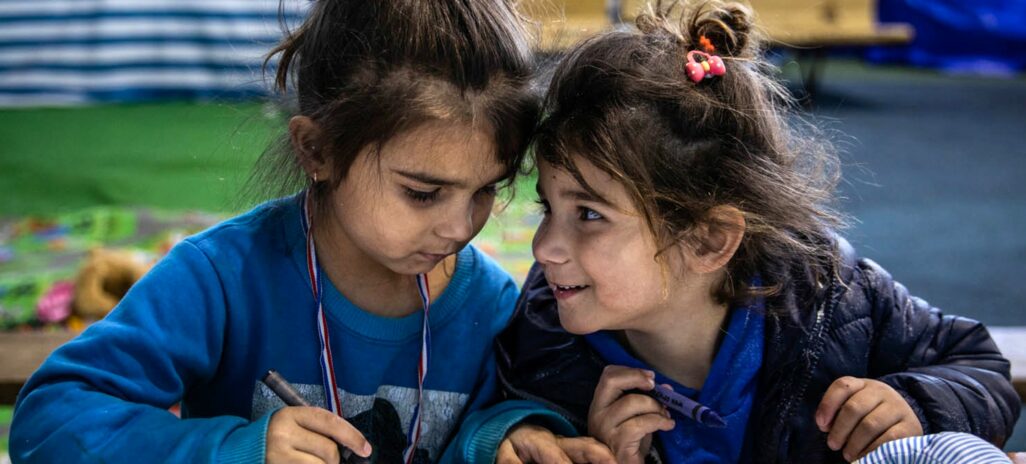 Two girls talking
