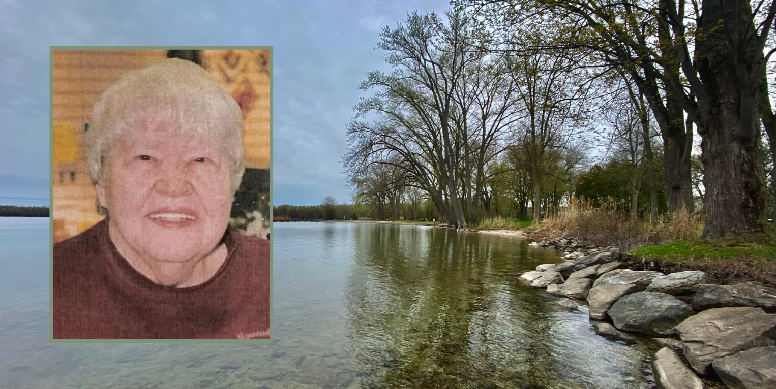 Headshot of Rhoda Sikes along with a photo of Onondaga Lake