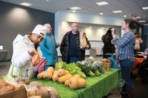 People shopping at food market