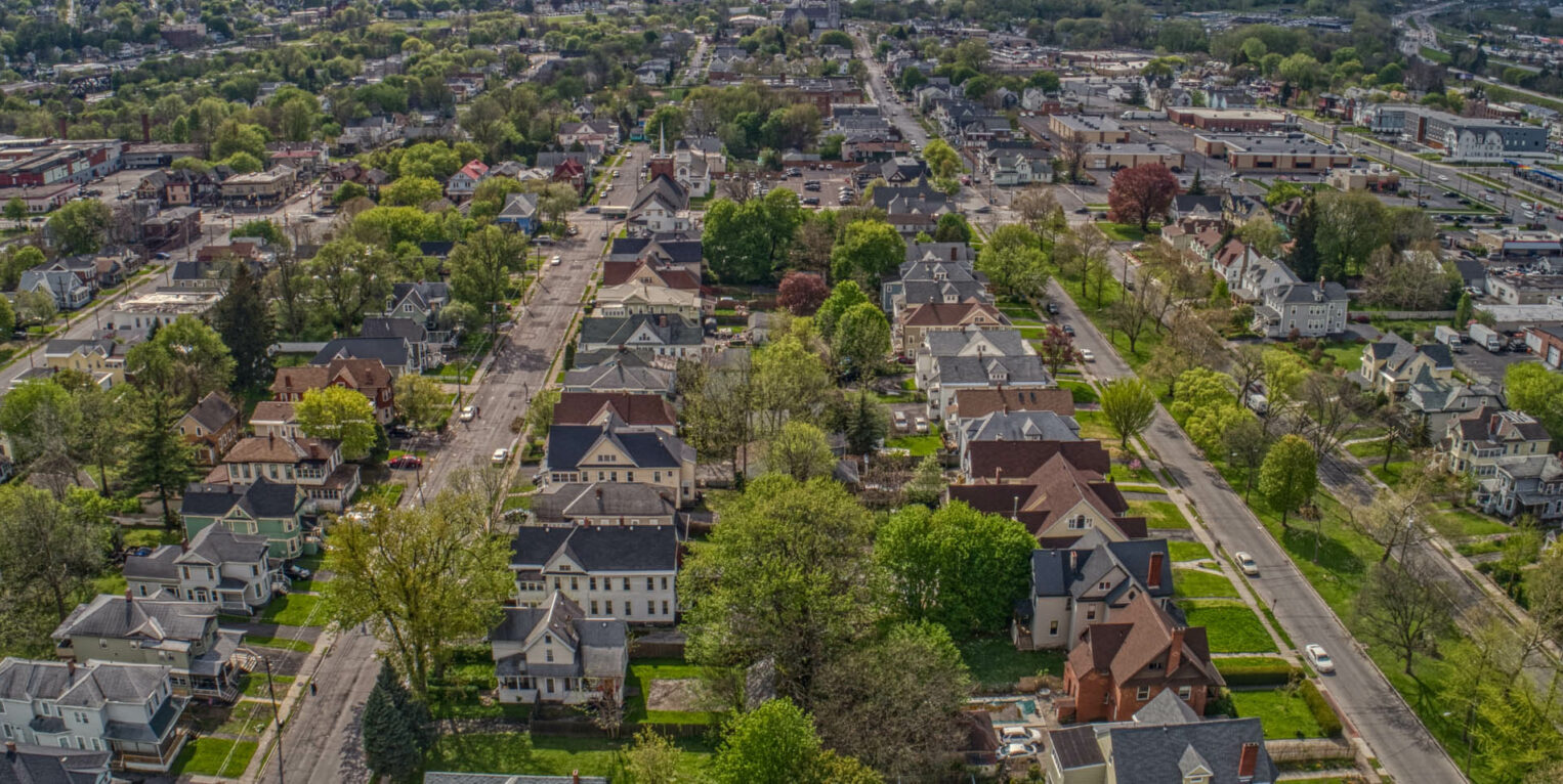 Aerial image of Syracuse, NY neighborhood