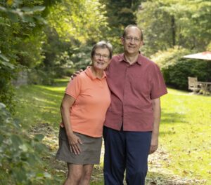 Man and woman standing outside