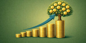 Graphic of Stacked Coins Increasing in Value